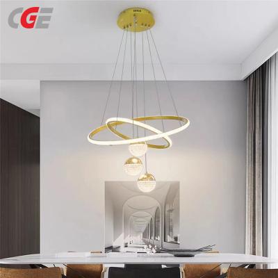 CGE-CY005  2 Rings LED Chandelier Lighting  Dimmable Acrylic Ceiling Light Fixture For Dining Room