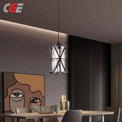 CGE-TL020 Metal Cage Hanging Light with Durable Glass Shade
