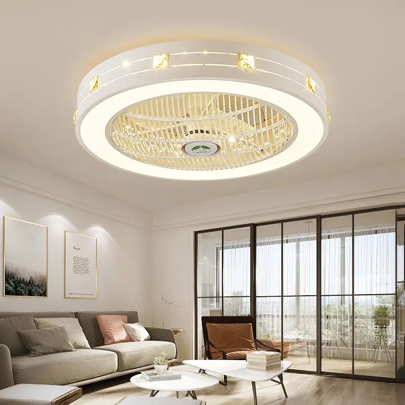 CGE-FSD42C-004 Modern LED Ceiling Fans With Lights For Living Room 220V Cooling Ventilador Round Ceiling Fan Lamp With Remote Control  